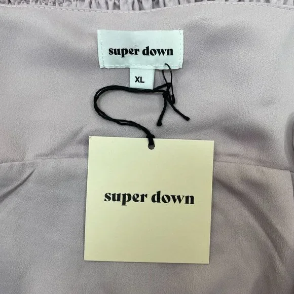 Superdown Dress XL Purple Natalia Smocked Bodice Mini Revolve Women's NWT - Picture 13 of 14